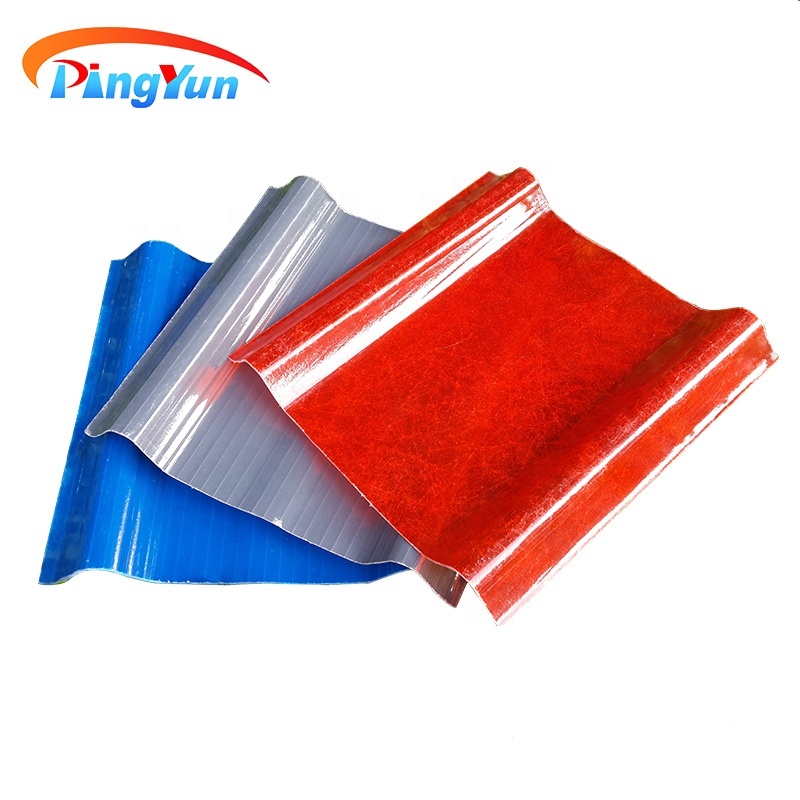uv coated on surface transparent frp roof sheet pvc plastic roof tiles for greenhouse