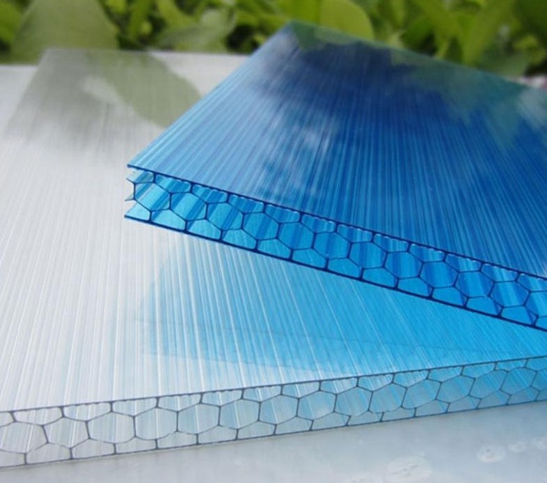 Anti UV PC Hollow Sheet Anti Corrosive Polycarbonate Twin Walls Roof Tile