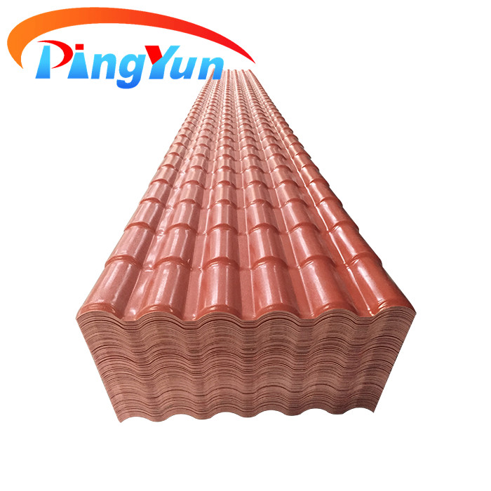 Residential House Brown Color Stable PVC Roof Tile